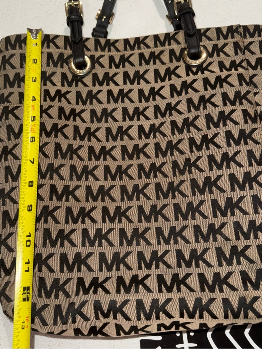 Michael Kors Tan and Black Signature MK Tote - Picture 4 of 6
